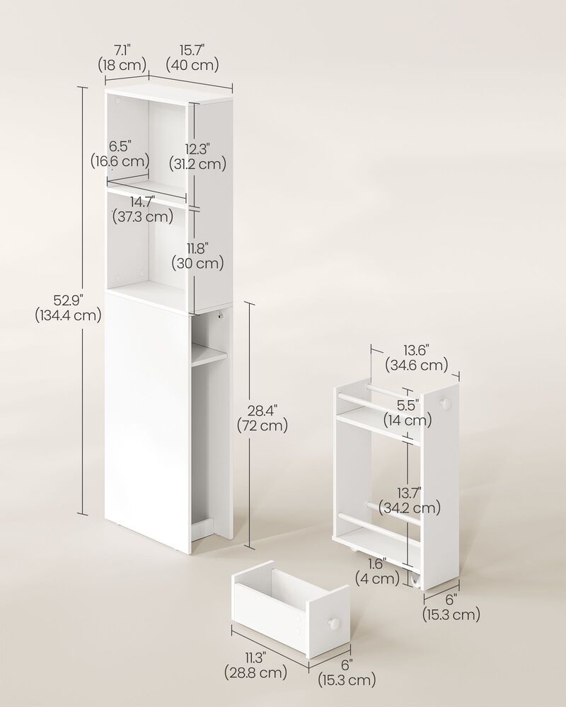 Freestanding Cabinet with Storage Drawers and Adjustable Shelf