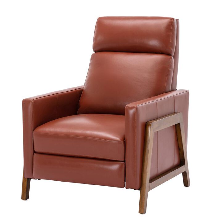 Comfort Pointe Reed Leather Push Back Recliner - Caramel