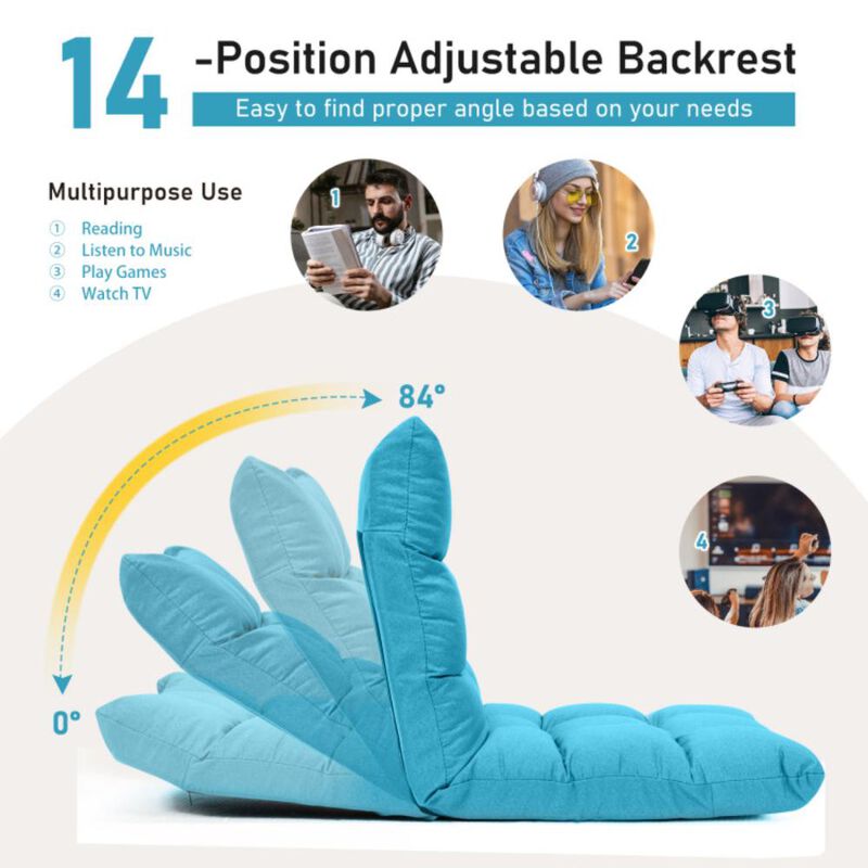 Hivvago 14-Position Adjustable Folding Lazy Gaming Sofa