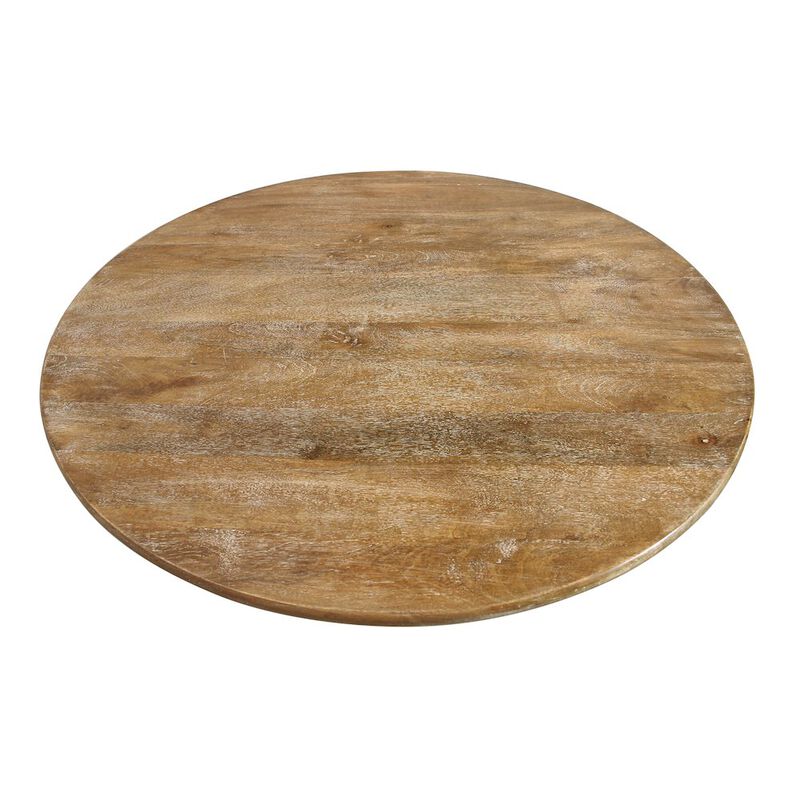 Mid-Century Jaden Round Bar Table in Distressed Natural