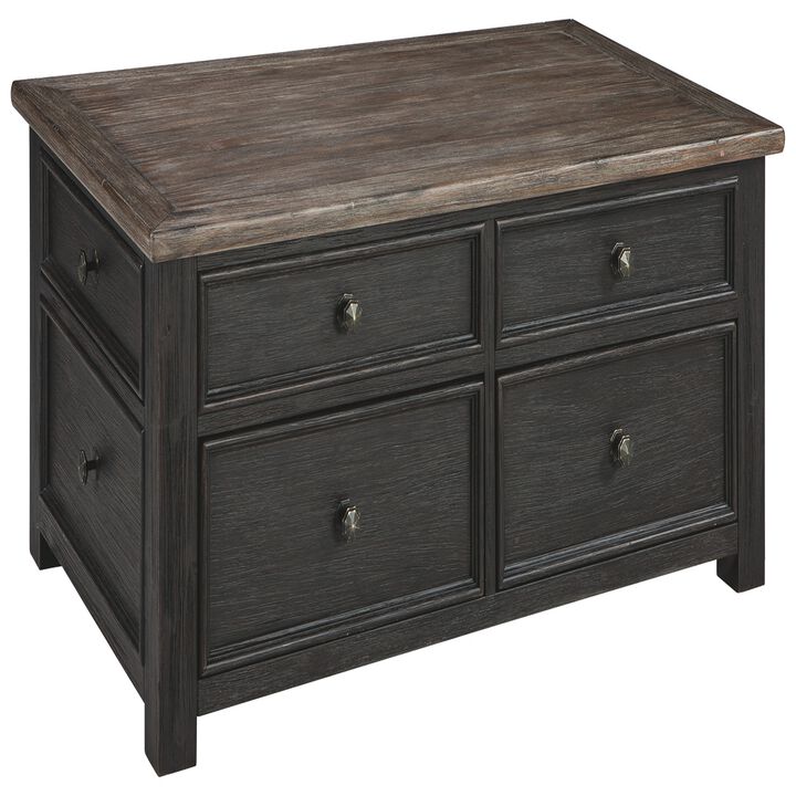 Wooden Lift Top Coffee Table with Drawers and Caster, Black and Brown-Benzara