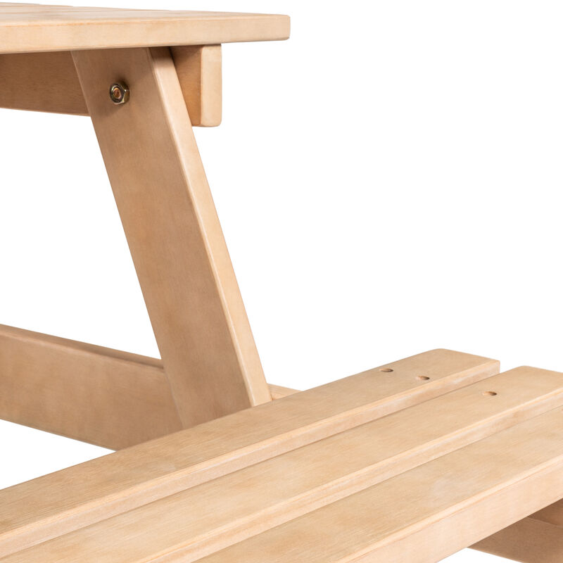 Shoreham Modern Classic Outdoor Wood Picnic Table Benches with Umbrella Hole