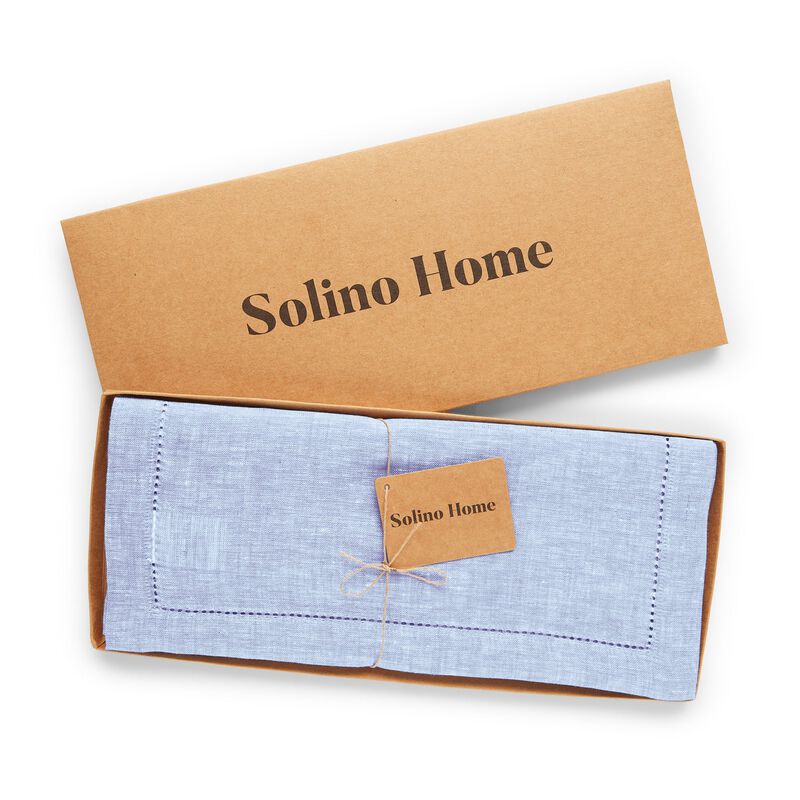 Solino Home 100% Pure Linen Table Runner 14 x 36 Inch | Milan