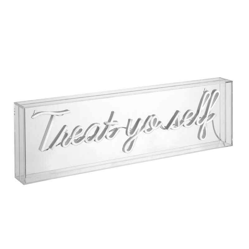 Treat Yo Self 20" Contemporary Glam Acrylic Box USB Operated LED Neon Light