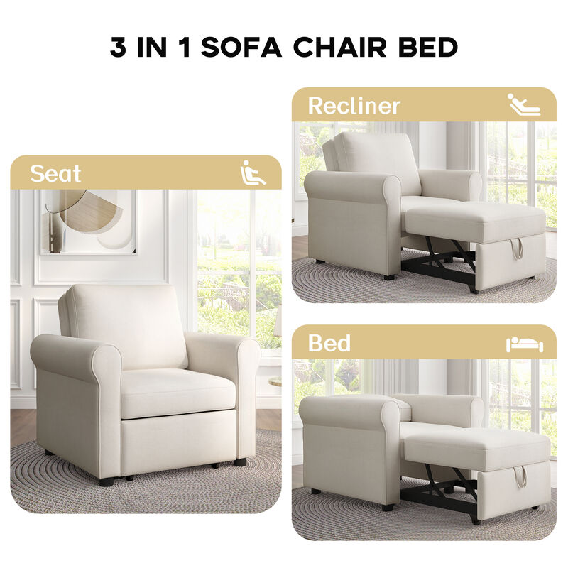 Merax 3-in-1 Sofa Convertible Sleeper Chair Bed