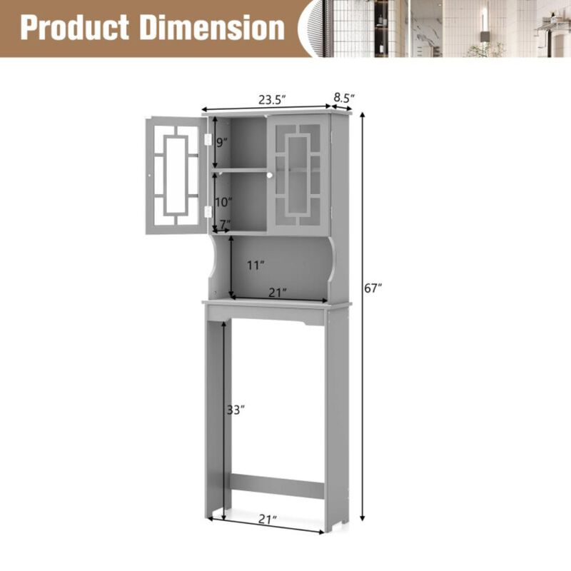 Hivvago Bathroom Spacesaver Over the Toilet Door Storage Cabinet