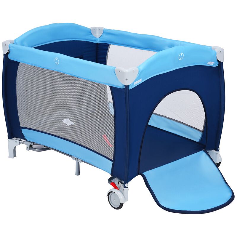 Foldable Baby Crib Playpen with Mosquito Net and Bag