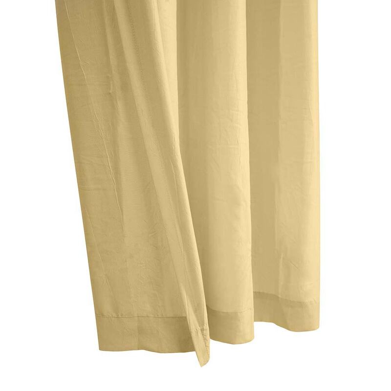 Habitat Harmony Light Filtering Crinkled Texture on Supple Drapeable Flowing Fabric Grommet Curtain Panel 52" x 84" Yellow