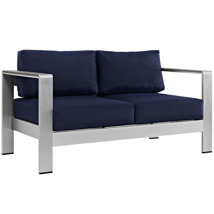 Modway - Shore Outdoor Patio Aluminum Loveseat