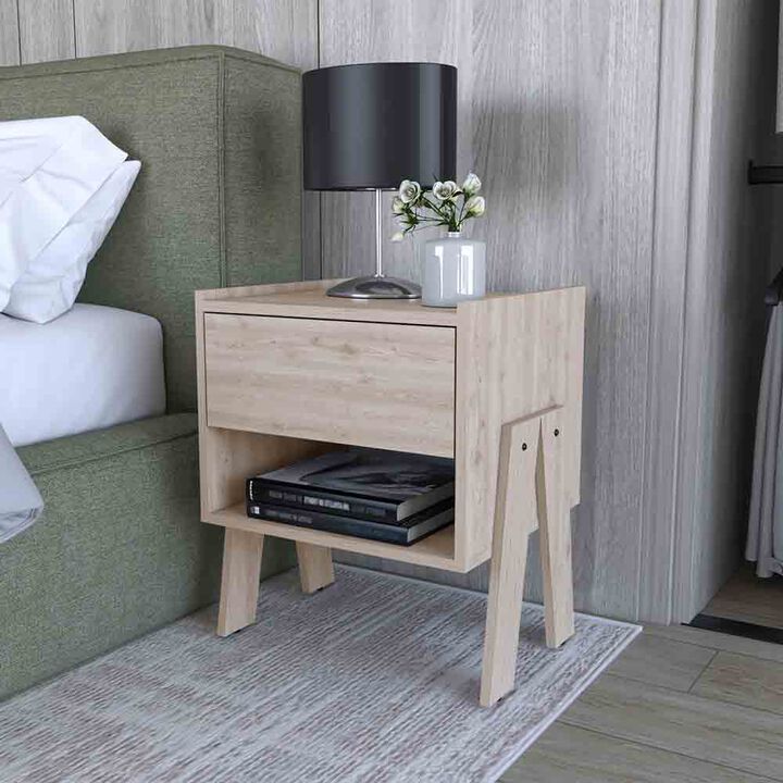 Nightstand Ferku, Bedroom, Light Gray