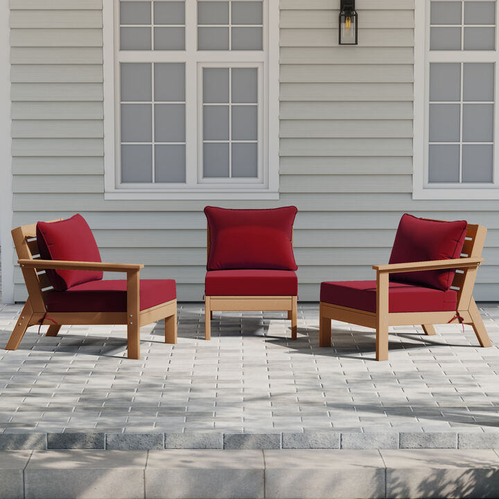 WestinTrends Outdoor Patio HDPE Sectional Sofa with Patio Cushions