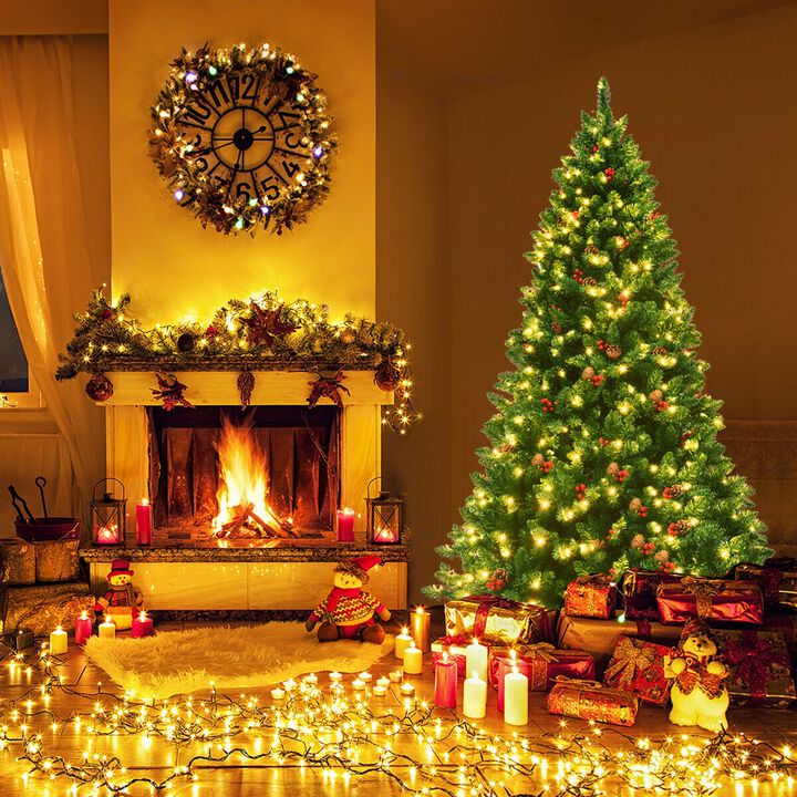 Pre-lit Hinged Christmas Tree with LED Lights for Bright and Convenient Holiday Decor