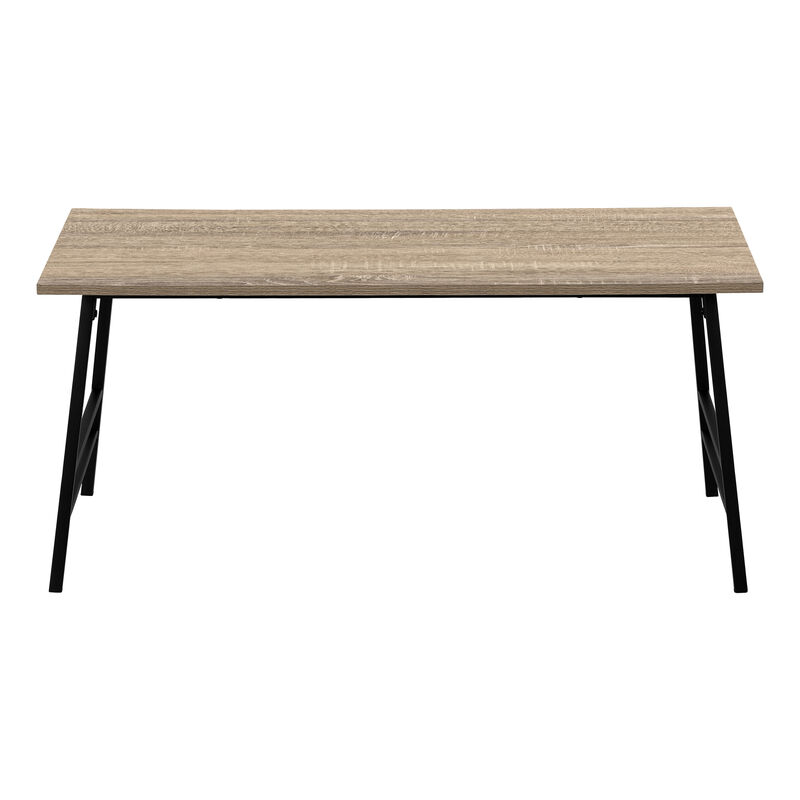 Monarch Specialties I 3792 Coffee Table, Accent, Cocktail, Rectangular, Living Room, 40"L, Metal, Laminate, Brown, Black, Contemporary, Modern