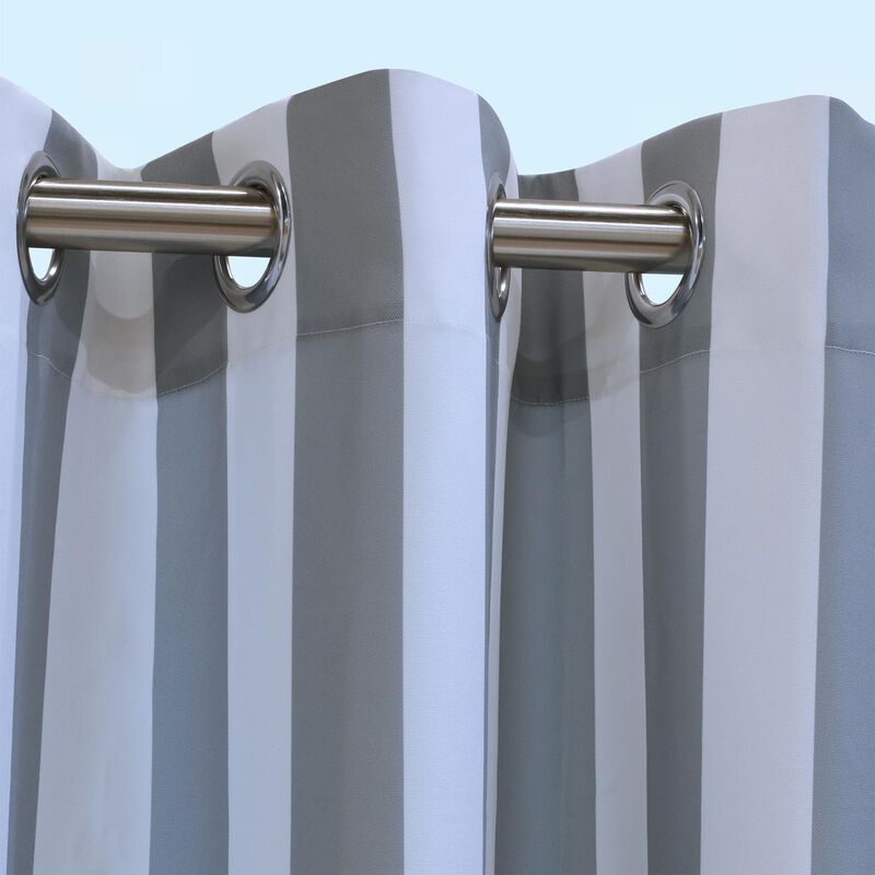 Commonwealth Outdoor Decor Coastal Stripe Grommet Top Curtain Panel - 50x108'' - Navy