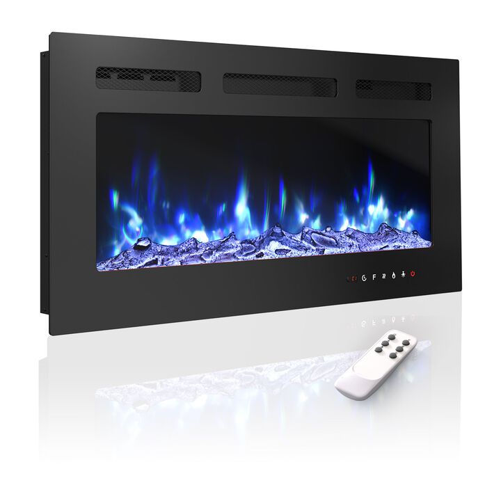 36 in. Direct Vent Electric Fireplace Insert with Remote Control