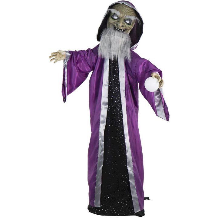 Haunted Hill Farm 74.8'' Standing Animated Evil Wizard