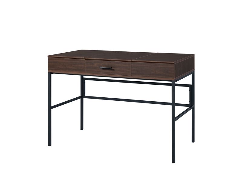 ACME Verster Writing Desk w/USB, Oak & Black Finish