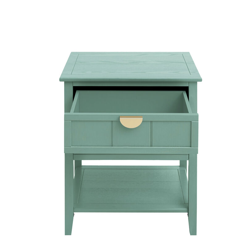 2 Drawer Side table,American style, End table,Suitable for bedroom, living room