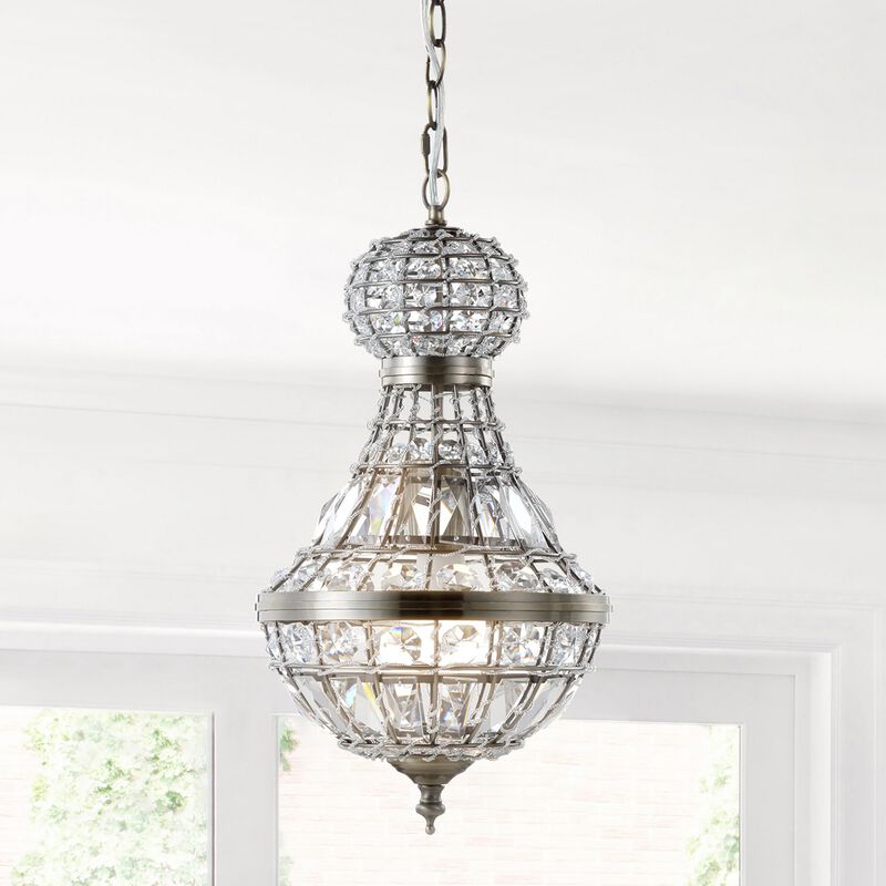 Regina Crystal/Metal Empire LED Pendant