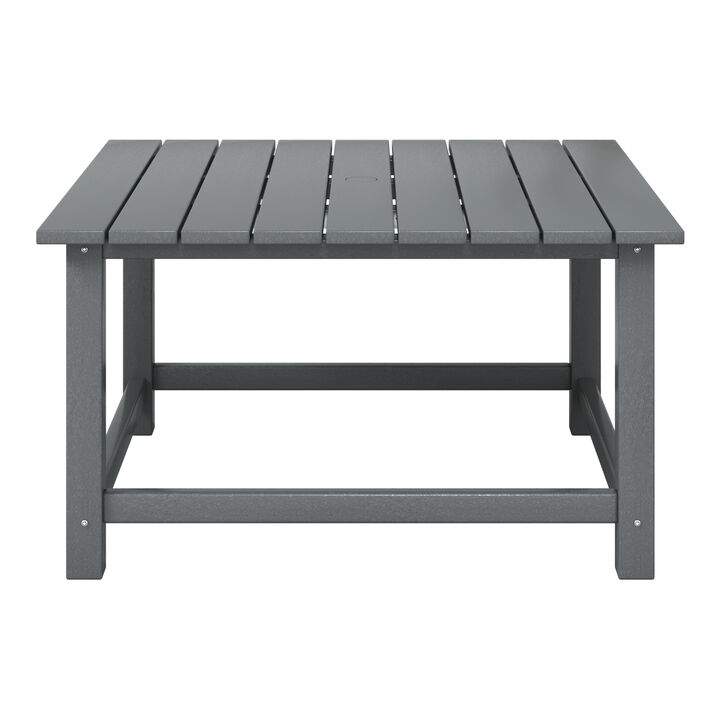 WestinTrends Low Outdoor HDPE Square Patio Coffee Table