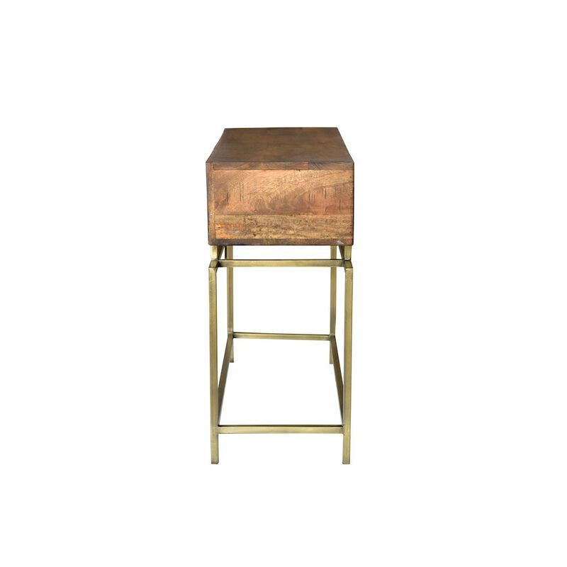 Mid-Century Goldbust 2-Drawer Console Table