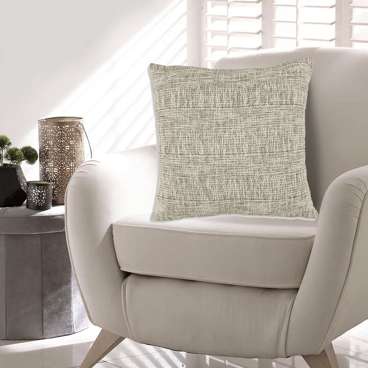 Throw Pillow Set of 4, 20 Inch Square, Cotton, Black and White Stripes -