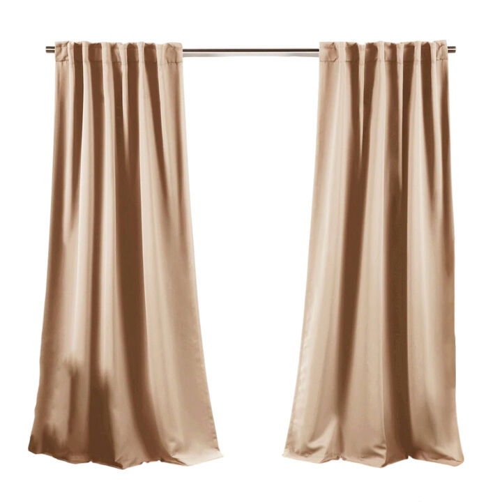 Solid Thermal Blackout Drapes – Set of 2 Energy-Saving Noise-Reducing Curtains