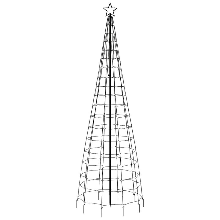 118 Inch Outdoor Cone Christmas Tree Light, 570 Cool White LEDs - Benzara
