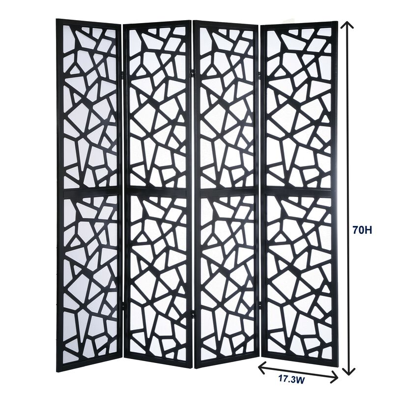 Streamdale Giyano 4 Panel Screen Room Divider, Sliver