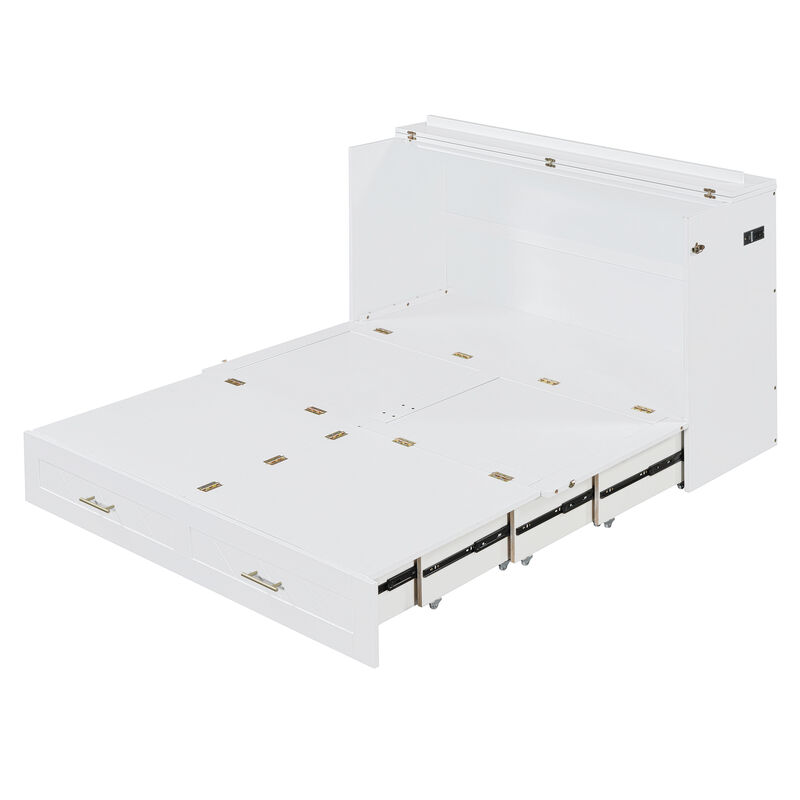 Merax Pulley Structure Design Murphy Bed Cabinet