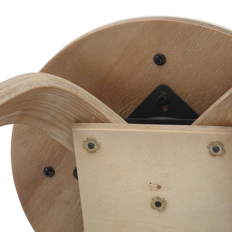 LeisureMod Pelya Mordern Wooden Dining Stool in Brown
