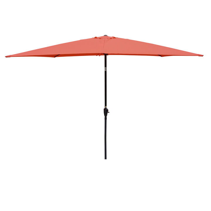 6 X 9FT Patio Umbrella Outdoor Waterproof Umbrella With Crank And Push Button Tilt