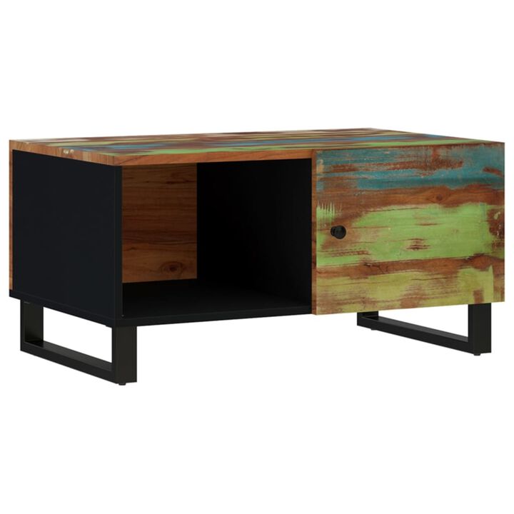 vidaXL Coffee Table 31.5"x19.7"x15.7" Solid Wood Reclaimed&Engineered Wood