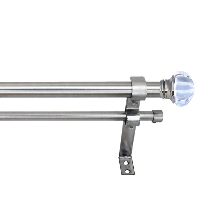 Imperial Regal Double Curtain Rod Set, Adjustable Length from 72" to 144"