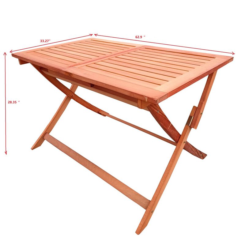 Foldable Patio Dining Set, 4 Folding Chairs & 1 Dining Table, Indoor And Outdoor Universal
