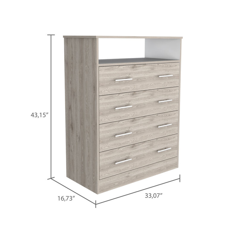 Dover 4-Drawer Rectangle Dresser Light
