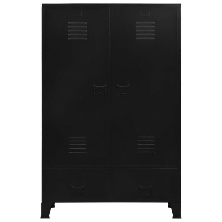 vidaXL Wardrobe Industrial Black 35.4"x15.7"x55.1" Steel