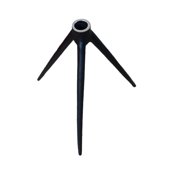 Modern Handmade Aluminum Eco-friendly Geometric Black Set Of One Vase Candle Holder BBH Homes