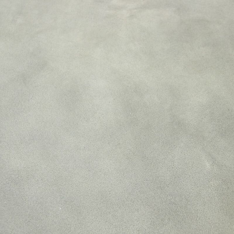 Cid Zeta 47 Inch Dining Table, Round Gray Concrete Top, Ribbed Brown Base - Benzara