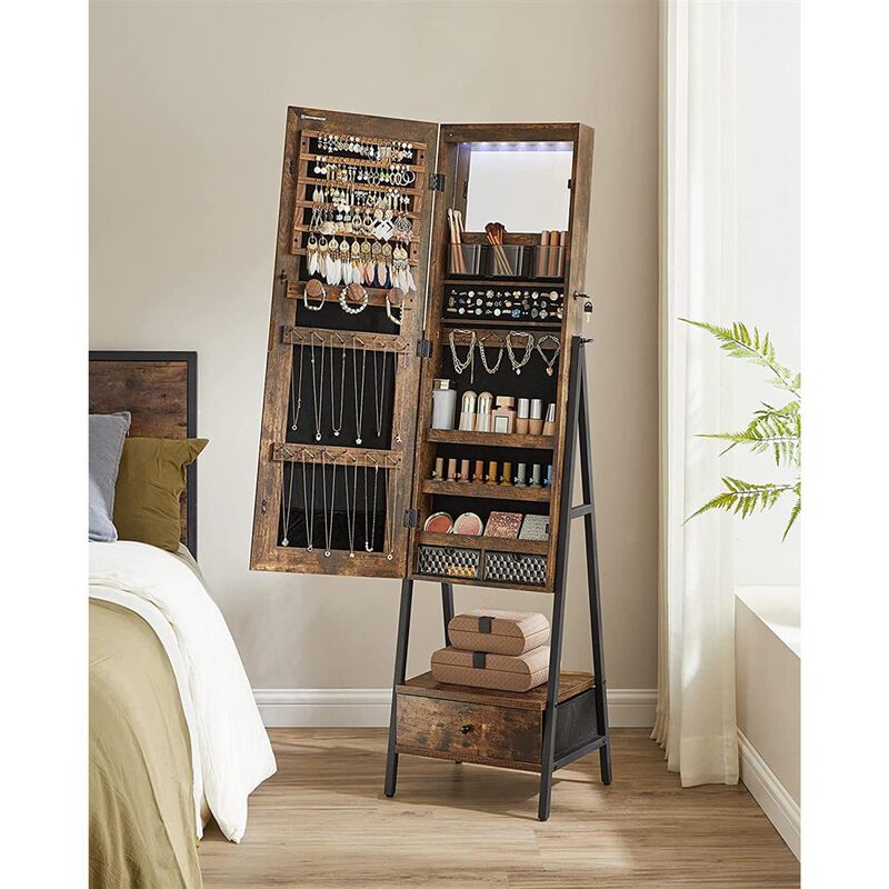 Standing LED Jewelry Cabinet for Stylish and Illuminated Storage