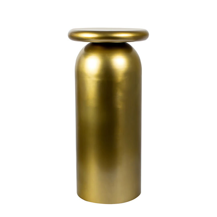 Miles Mid-Century Modern Metal Sleek Cylinder Drink Table