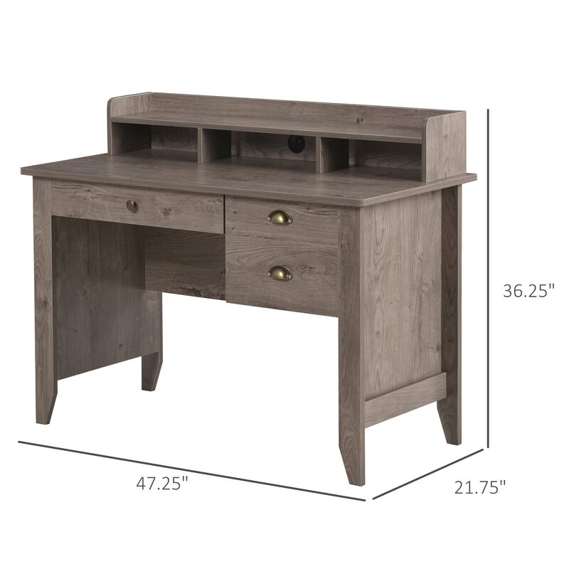 Multifunctional Desk: Computer Workstation with Drawers and Cable Management