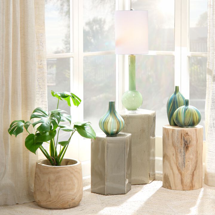 Porto Ceramic Indoor/Outdoor Side Table-Small, Pistachio