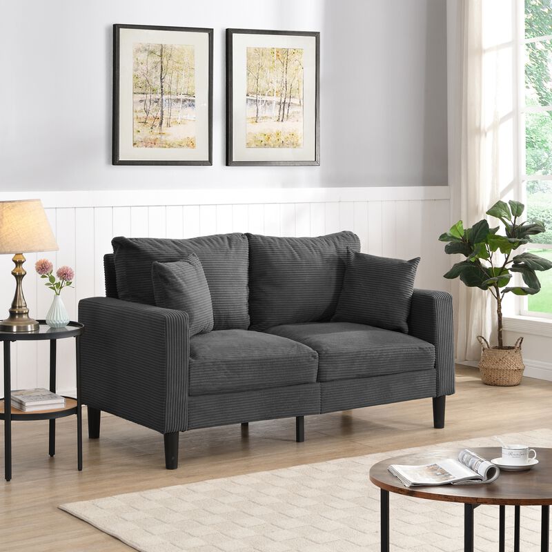 Merax Wooden Frame 2 Seats Loveseat Sofa