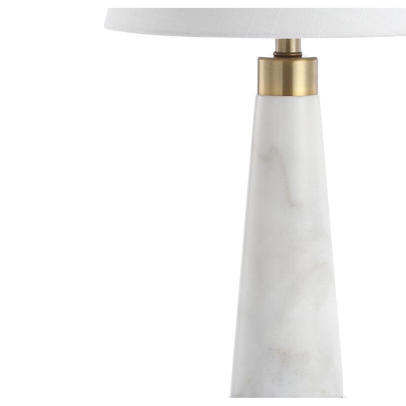 Travis Marble/Iron Gold Modern Column LED Table Lamp