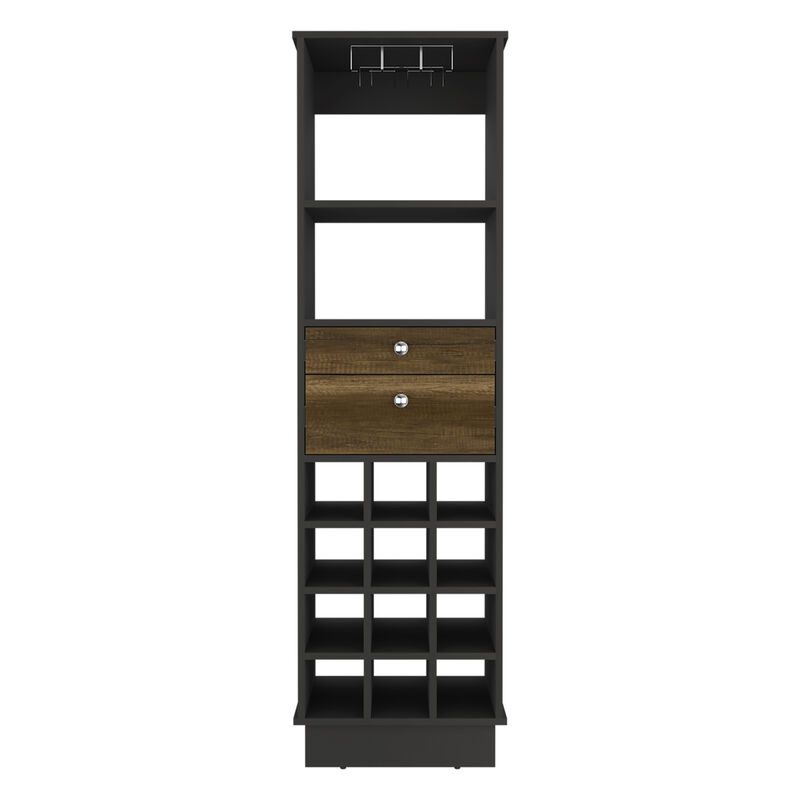 Bar Cabinet Bureck, Living Room, Black / Walnut