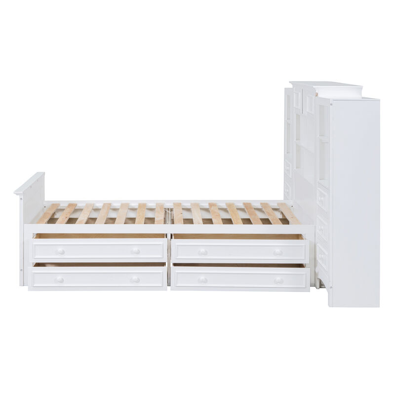 Merax Platform Bed with Storage Headboard