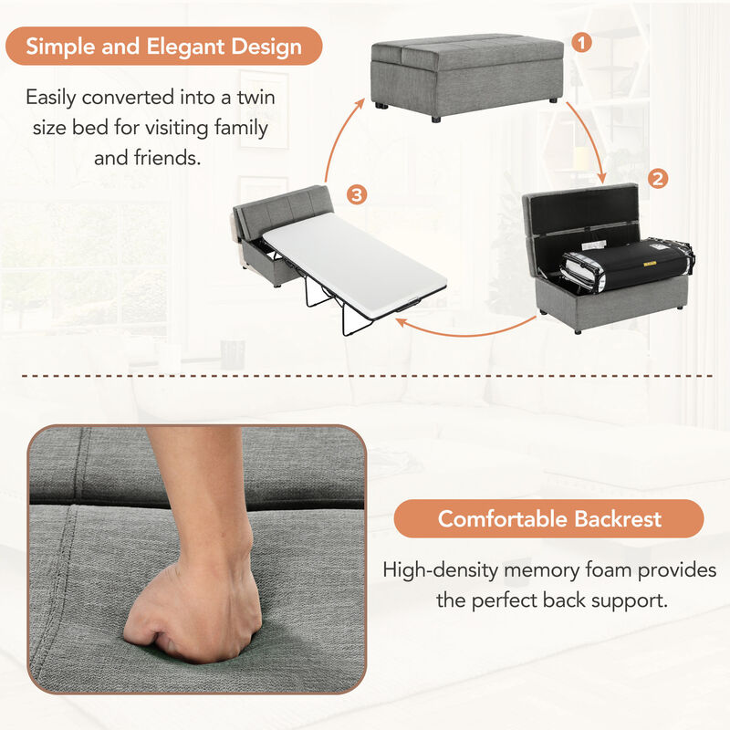 Merax Folding Ottoman Sleeper Sofa Futon with Mattress