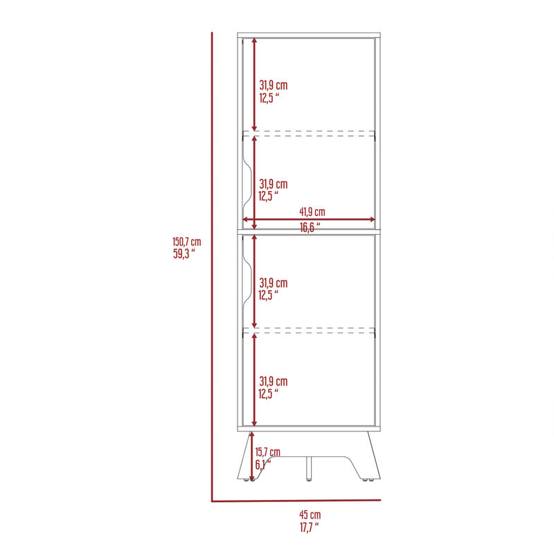 Rutherford 2-Door Pantry Cabinet Light Oak And White