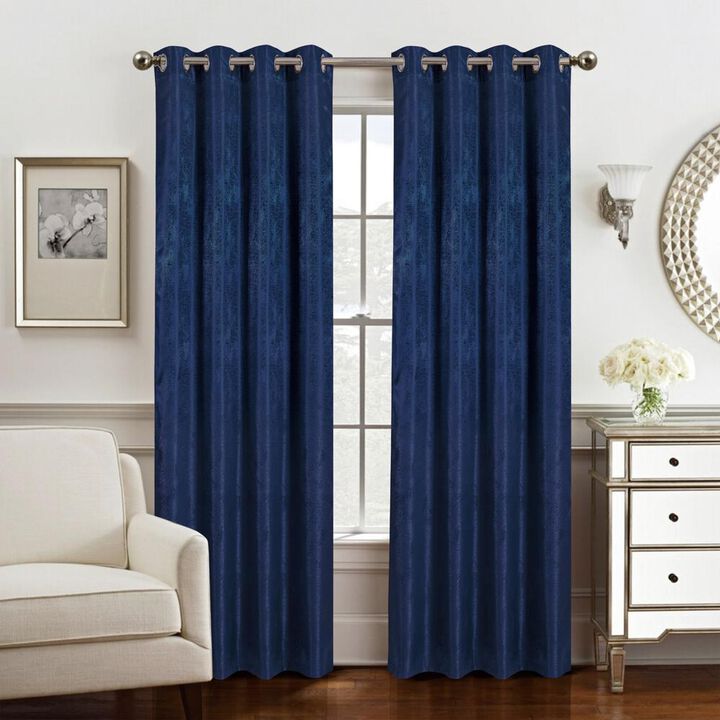Olivia Gray Roxy Two Tone Jacquard Grommet Single Panel - 54x84", Navy